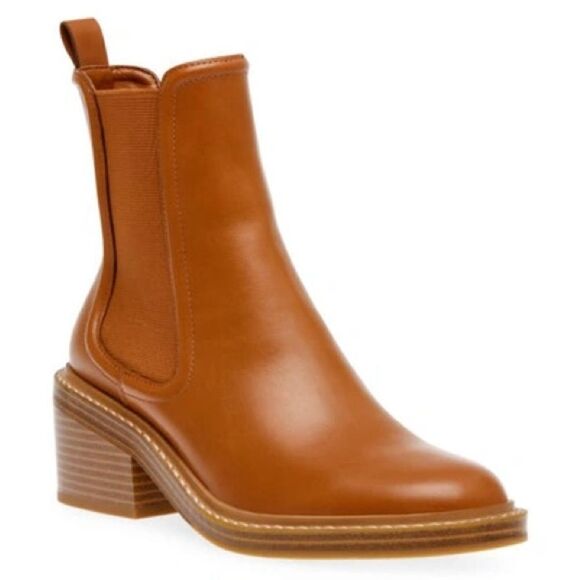 Revolve STEVEN by Steve Madden Cabell Chelsea Bootie Leather Ankle Boots NWOT - Picture 1 of 11